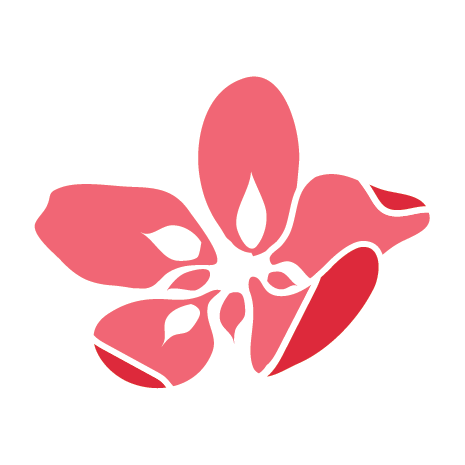 Social Good Madison Logo— a red flower, just pistons and petals